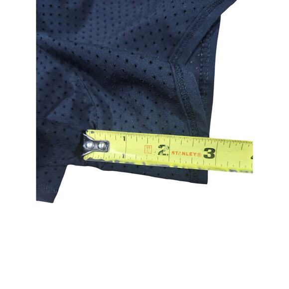 Under Armour Heat Gear Fitted Black Blue Athletic Gym Shorts M Elastic Waist - Picture 2 of 8